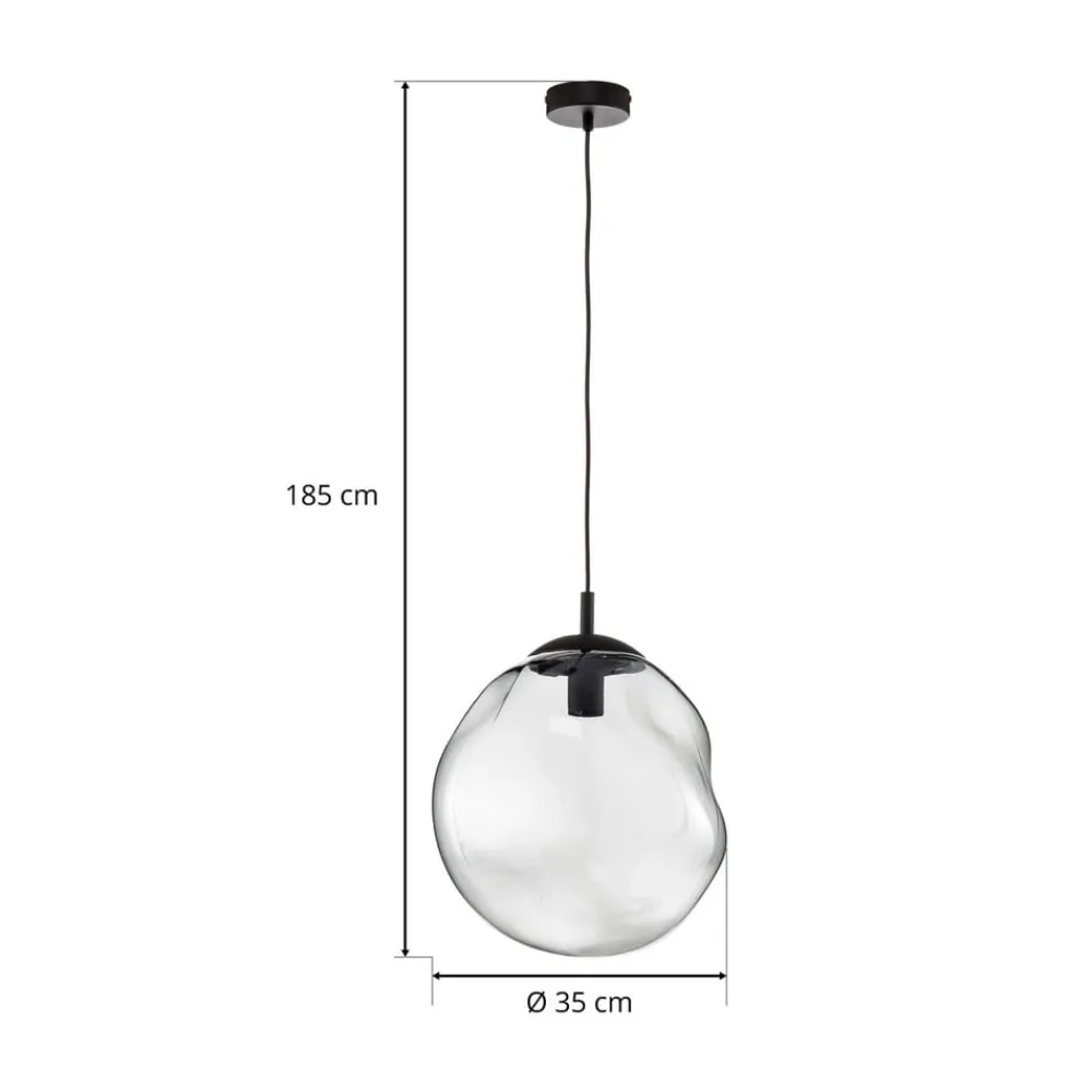TK Lighting Pendellamper|Pendellamper > Sol glaspendel, Ø 35cm, sort/røggrå