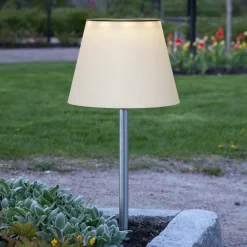 STAR TRADING Solcellelamper|Udendørs Spot > Solini LED-lampe med jordspyd, hvid/sølv, højde 90 cm