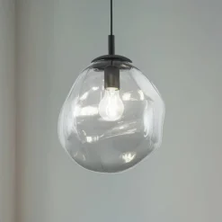 TK Lighting Pendellamper > Sol Mini pendel, glas, Ø 25 cm, sort/grafitgrå