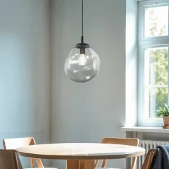 TK Lighting Pendellamper > Sol Mini pendel, glas, Ø 25 cm, sort/grafitgrå