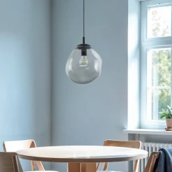 TK Lighting Pendellamper > Sol Mini pendel, glas, Ø 25 cm, sort/grafitgrå