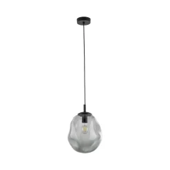 TK Lighting Pendellamper > Sol Mini pendel, glas, Ø 25 cm, sort/grafitgrå