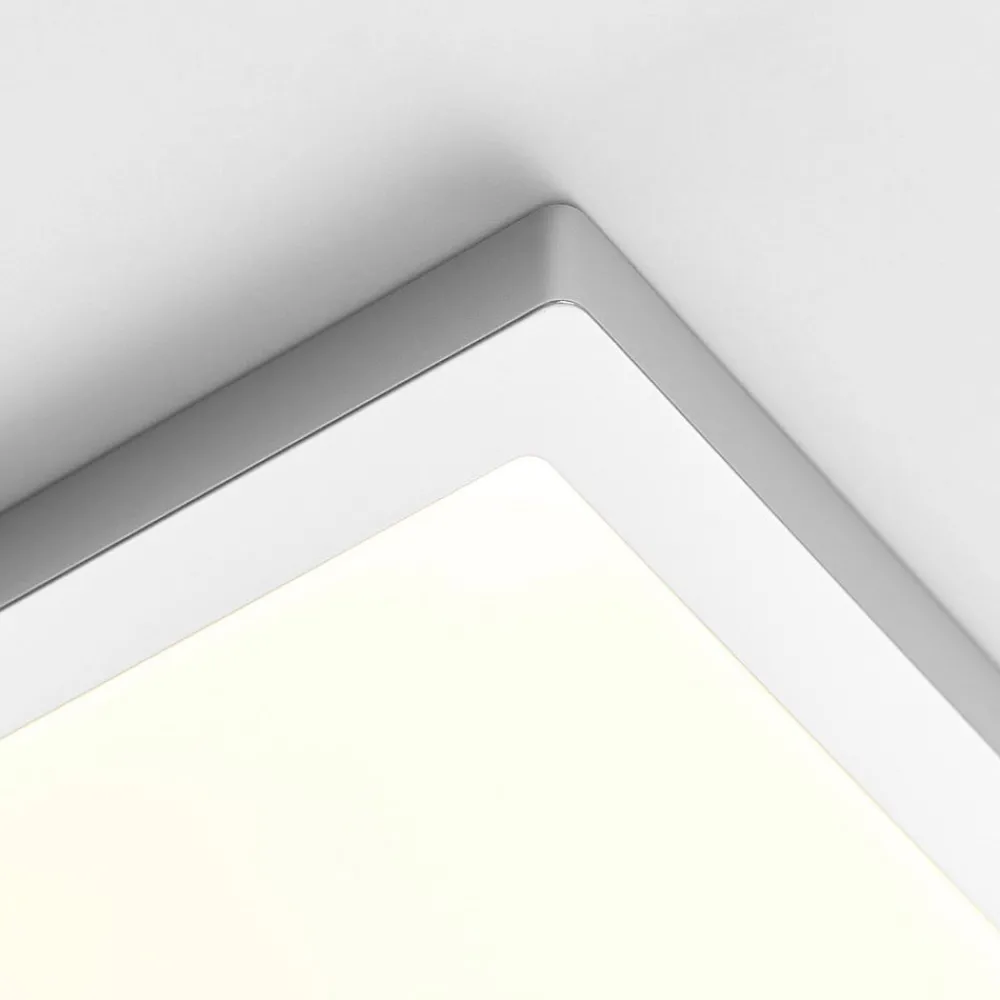 Arcchio Loftlamper > Solvie LED-loftlampe, sølv, kantet, 30 x 30 cm