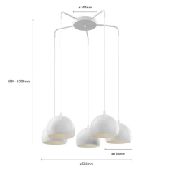 Luminex Pendellamper > Sool-pendel, hvid, fem lys