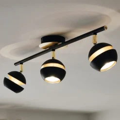 EGLO Loftlamper|Spotlights > Sort-guld LED-loftslampe Nocito - 3 lyskilder