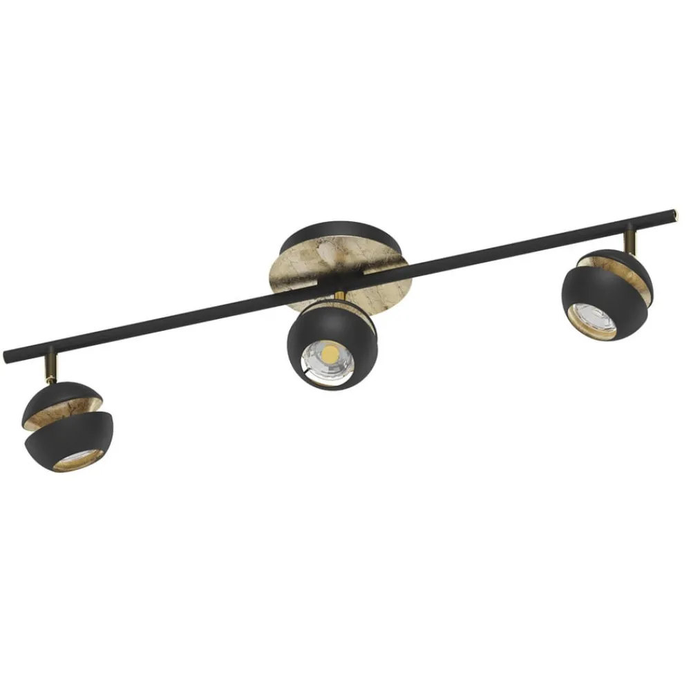 EGLO Loftlamper|Spotlights > Sort-guld LED-loftslampe Nocito - 3 lyskilder