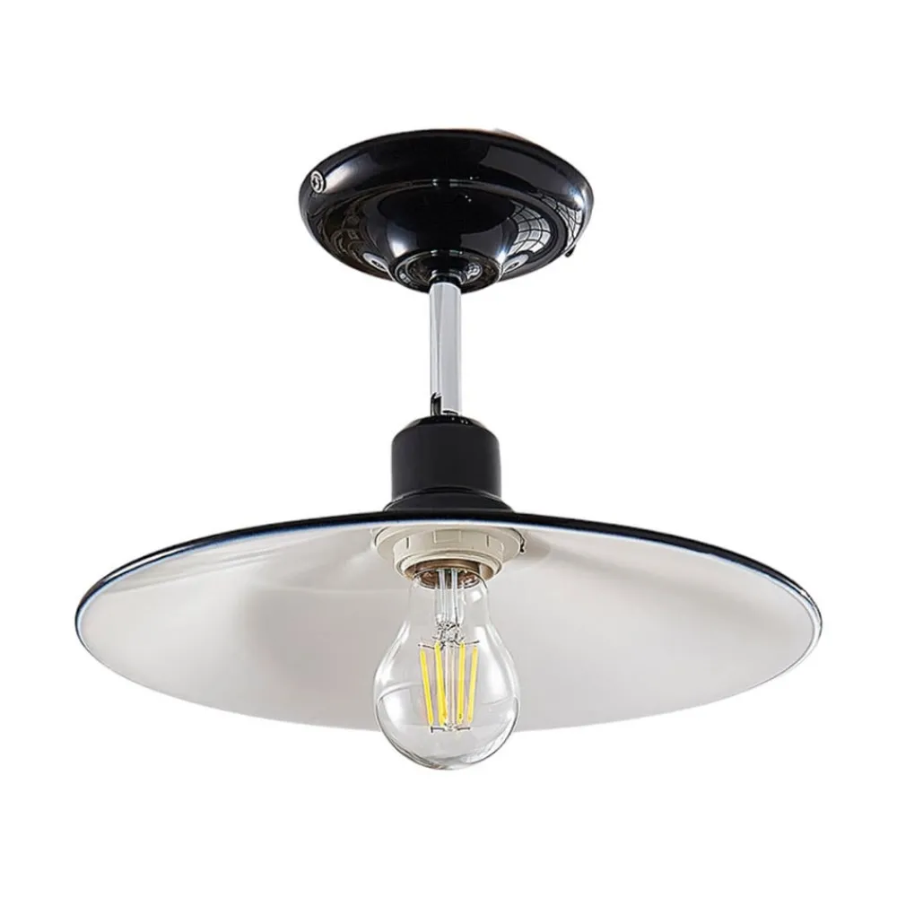 Loftlamper ^ Lindby Sort loftlampe Phinea i metal, vintagelook