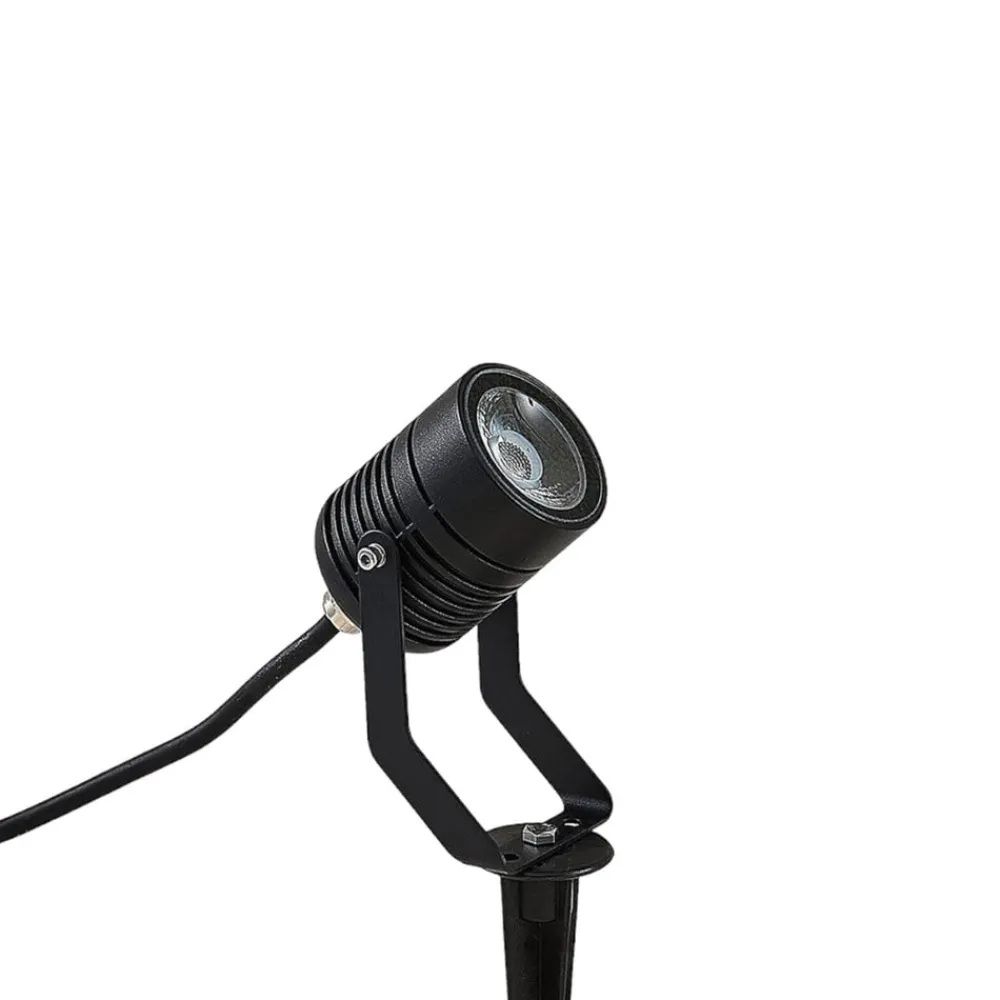 Udendørs Spot ^ Lindby Sort udendørs LED-spot Maris med jordspyd