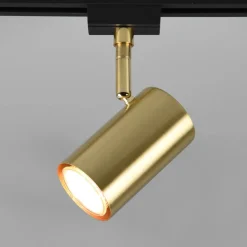 Skinnesystem ^ Trio Lighting spot med 2 kredsløb Marley DUOline, GU10, mat messing