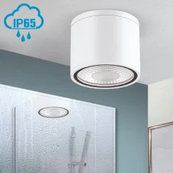 ORION Udendørs Loftlamper|Loftlamper > Sputnik LED-loftspot, IP65, Ø 14,5 cm, hvid