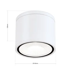 ORION Udendørs Loftlamper|Loftlamper > Sputnik LED-loftspot, IP65, Ø 14,5 cm, hvid