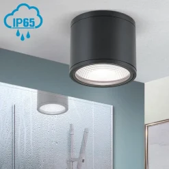 ORION Udendørs Loftlamper|Loftlamper > Sputnik LED-loftspot, IP65, Ø 14,5 cm, sort