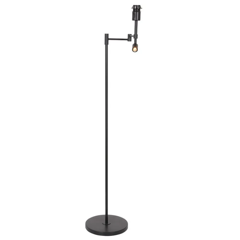 Gulvlamper ^ Steinhauer Stang gulvlampe, LED-læselampe, sort/naturlig fletværk