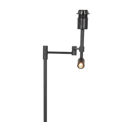 Gulvlamper ^ Steinhauer Stang gulvlampe, LED-læselampe, sort/naturlig fletværk