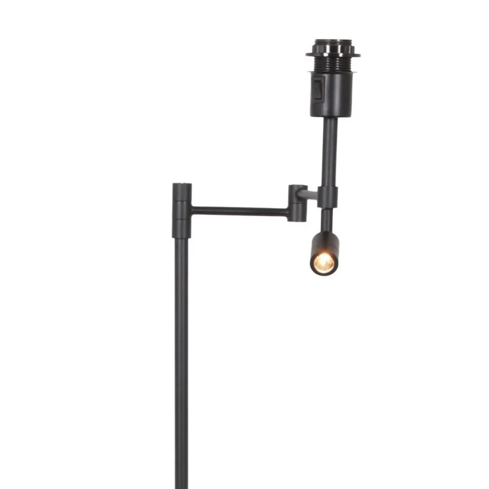 Gulvlamper ^ Steinhauer Stang gulvlampe, LED-læselampe, sort/naturlig fletværk