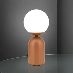 ORION Bordlamper > Stanley bordlampe, koralrød, højde 32 cm, keramik/glas