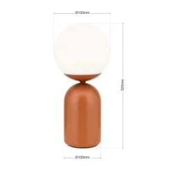 ORION Bordlamper > Stanley bordlampe, koralrød, højde 32 cm, keramik/glas