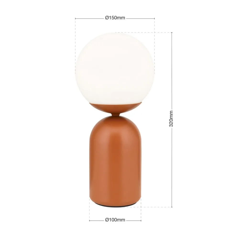 ORION Bordlamper > Stanley bordlampe, koralrød, højde 32 cm, keramik/glas