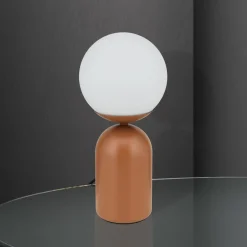 ORION Bordlamper > Stanley bordlampe, koralrød, højde 32 cm, keramik/glas