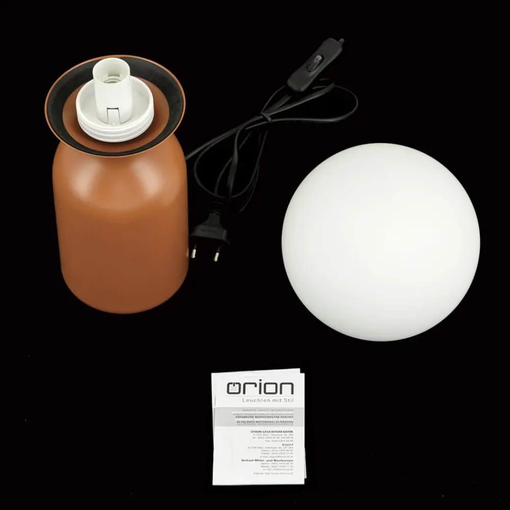 ORION Bordlamper > Stanley bordlampe, koralrød, højde 32 cm, keramik/glas