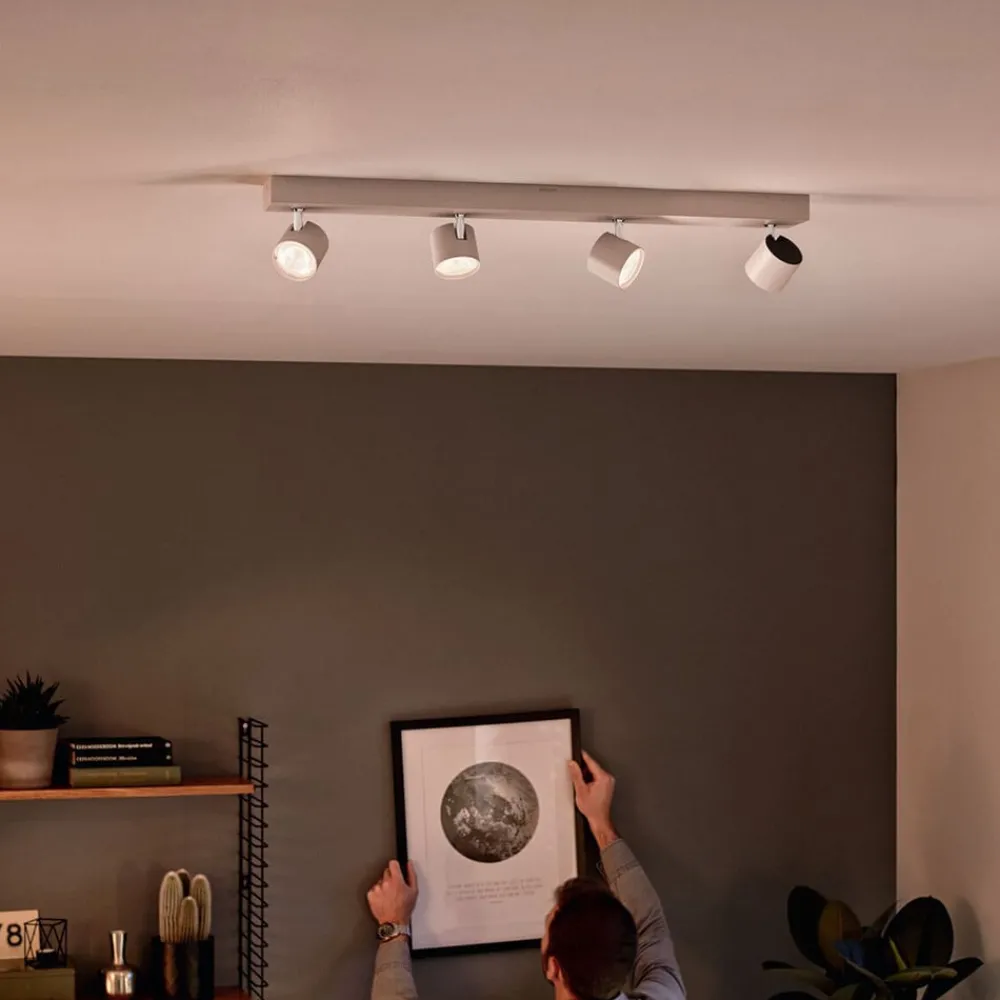 Philips Loftlamper|Loftlamper > Star - LED loftspot i hvid med fire lys, WarmGlow