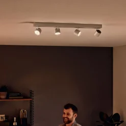 Philips Loftlamper|Loftlamper > Star - LED loftspot i hvid med fire lys, WarmGlow
