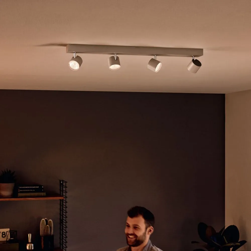 Philips Loftlamper|Loftlamper > Star - LED loftspot i hvid med fire lys, WarmGlow