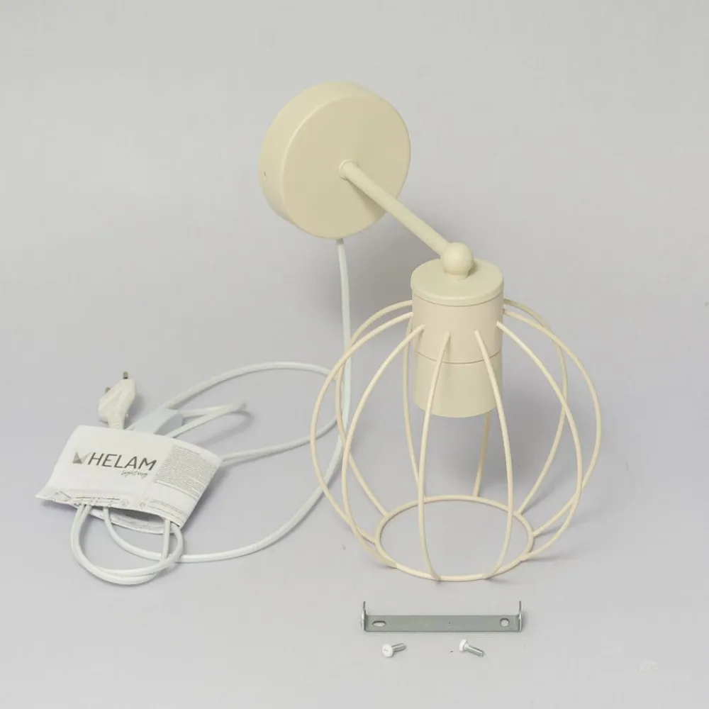 HELAM Væglamper > STARLIGHT væglampe, cremehvid 1 lyskilde Ø 18 cm metalstik
