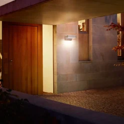 Væglampe Med Sensor|Væglamper ^ STEINEL L 800 SC udendørs LED-væglampe med sensor, antracit