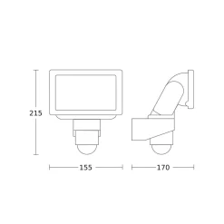 Væglampe Med Sensor|Udendørs Spot ^ STEINEL LS 150 S udendørs vægspot, sensor, hvidt