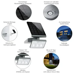 Solcelle Lampe Med Sensor|Væglampe Med Sensor ^ STEINEL XSolar L-S Professionel LED-sensorspotlight