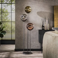 Gulvlamper|Gulvlamper ^ Zijlstra Stellar gulvlampe, 3 lyskilder, glas, metal, flerfarvet