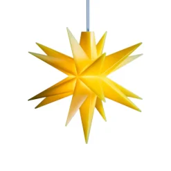 STERNTALER Julepynt|Vinduesdekoration > LED-stjerne, gul, Ø 8 cm, 18 takker, IP44 batteri
