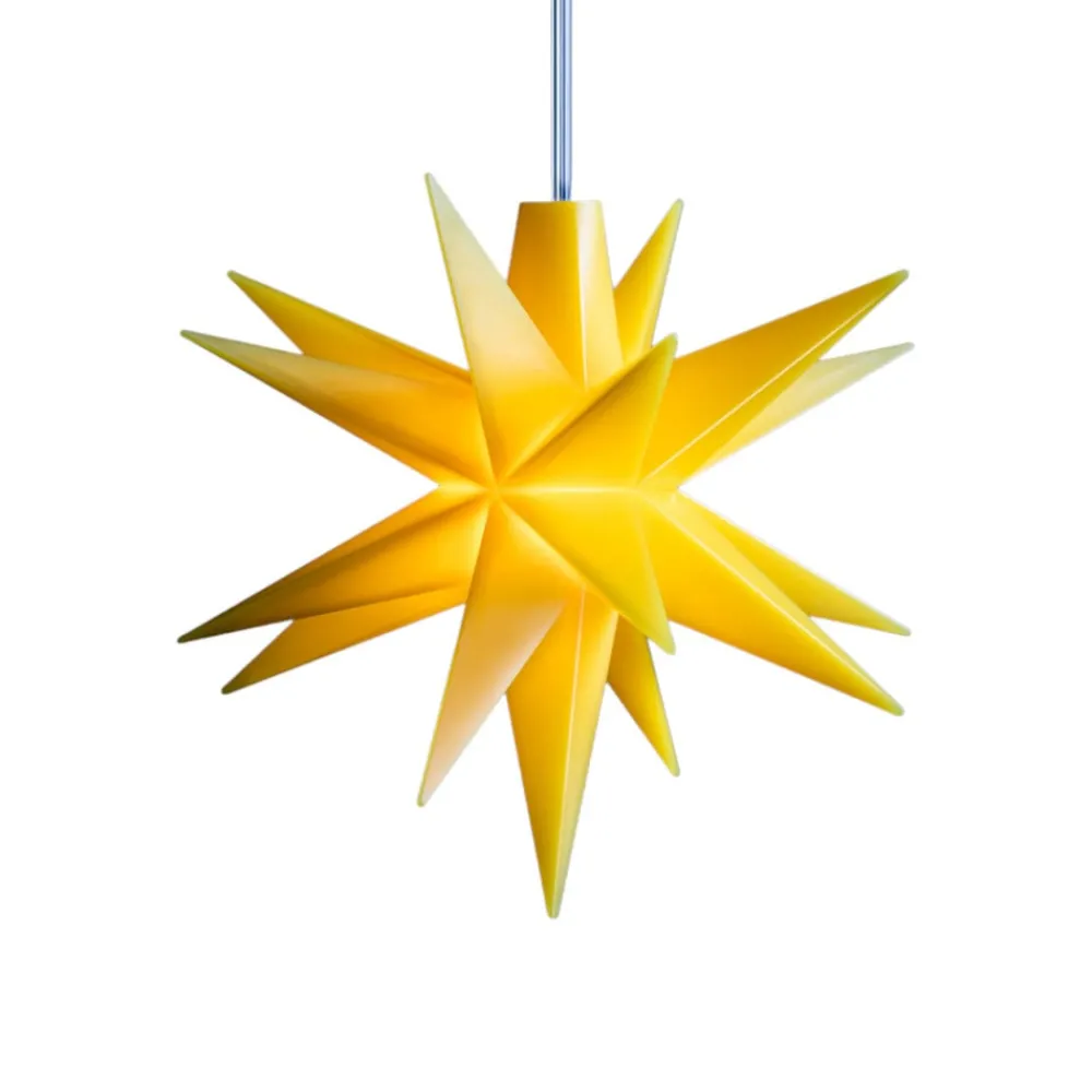 STERNTALER Julepynt|Vinduesdekoration > LED-stjerne, gul, Ø 8 cm, 18 takker, IP44 batteri