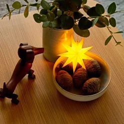 STERNTALER Julepynt|Vinduesdekoration > LED-stjerne, gul, Ø 11 cm, 9 takker, IP44 batteri