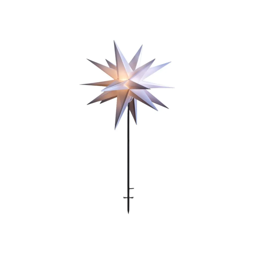 Dekorationsbelysning|Julepynt ^ STERNTALER LED-stjerne IP44 stander Ø 100 cm hvid