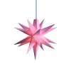 Dekorationsbelysning|Julepynt ^ STERNTALER LED-stjerne, lyserød, Ø 8 cm, 18 takker, IP44 batteri