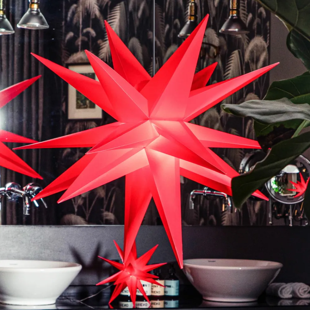 STERNTALER Dekorationsbelysning|Julepynt > LED-stjerne, rød, Ø 25 cm, IP44, batteri