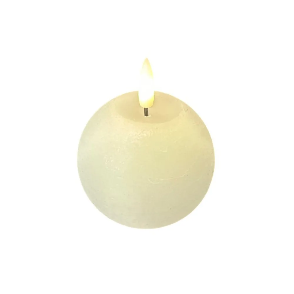 Julepynt|Vinduesdekoration ^ STERNTALER LED-vokslys, hvid, højde 9 cm, kugle, batteri