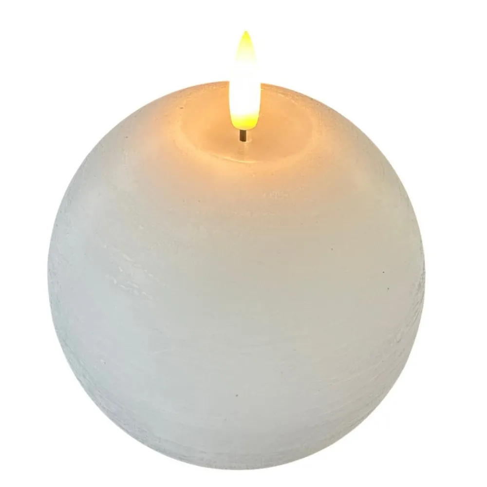 STERNTALER Julepynt|Vinduesdekoration > LED-vokslys, hvid, højde 13 cm, kugle, batteri