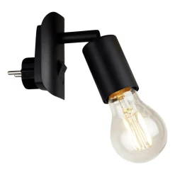 Briloner Arbejdsrum/Kontor|Væglamper > Stikkontaktlampe Batita Retro, IP20, sort
