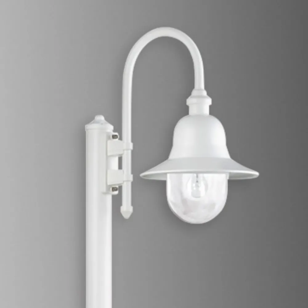 Gadebelysning ^ LCD Stilampe Nios i trykstøbt aluminium, hvid