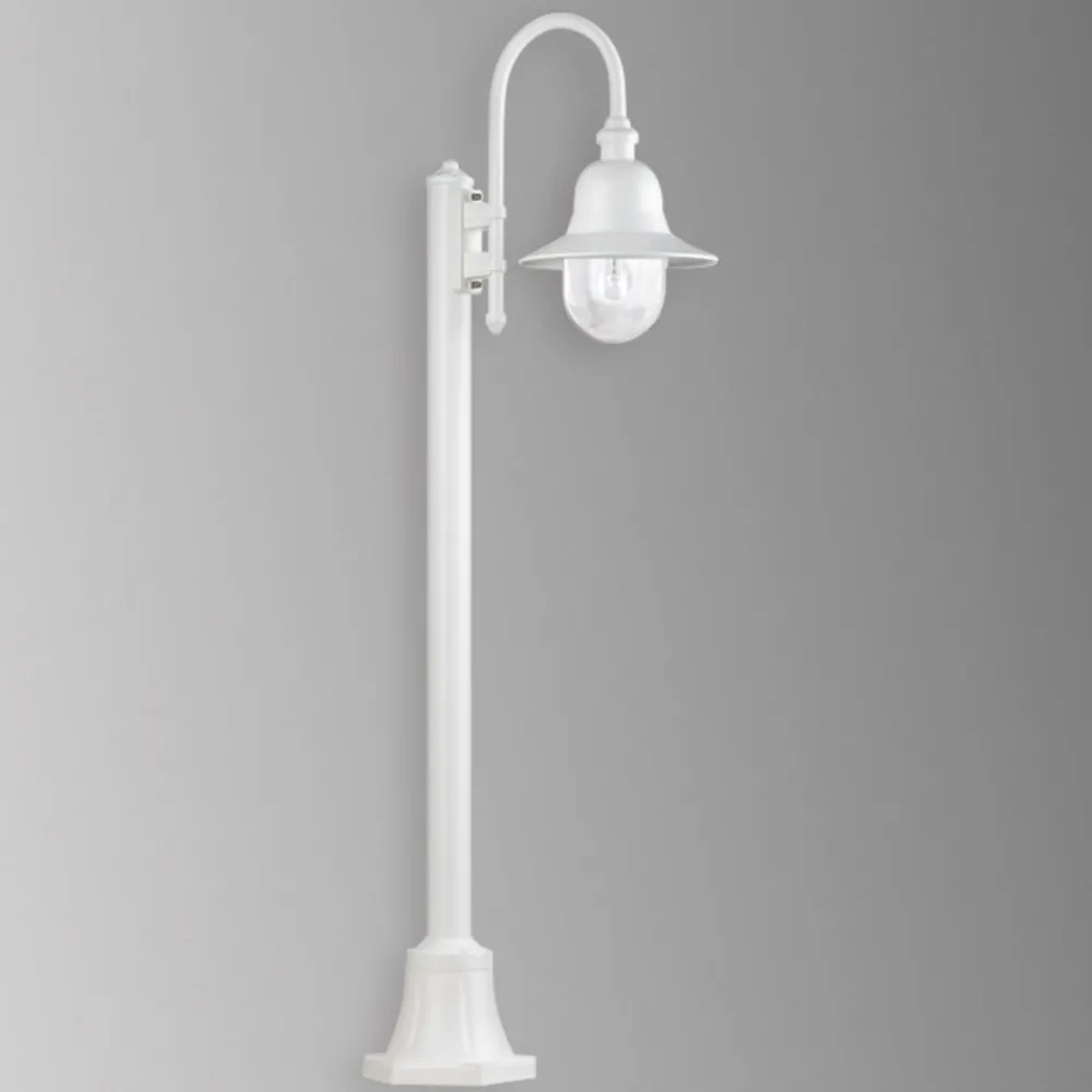 Gadebelysning ^ LCD Stilampe Nios i trykstøbt aluminium, hvid