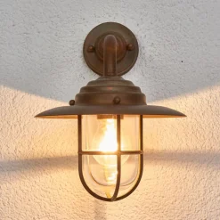 Væglamper ^ Moretti Luce Stilfuld Antique udendørsvæglampe, klart glas