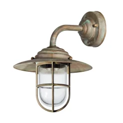 Væglamper ^ Moretti Luce Stilfuld Antique udendørsvæglampe, klart glas