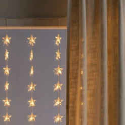 Konstsmide Christmas Julepynt|Lysnet, Lysforhæng > Stjerner LED-lysforhæng, 120 lyskilder, ravgult