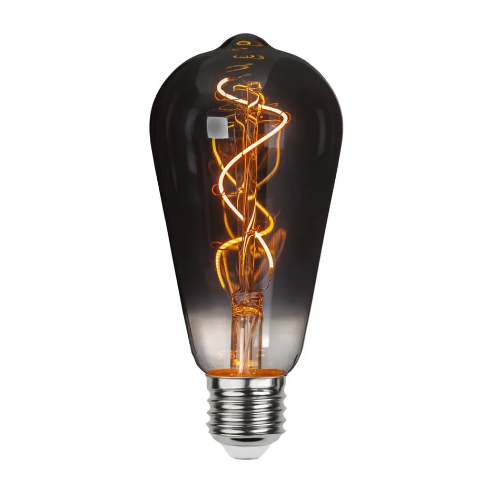Filament Pære|Led Pærer ^ STAR TRADING ST64 LED-filamentpære E27 3 W 1.800 K røgglas