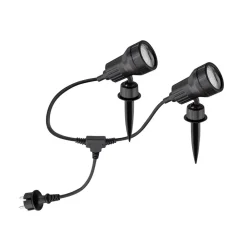 Udendørs Spot ^ Briloner sæt med 2 - LED-lampe med jordspyd Terra m. farvefiltre