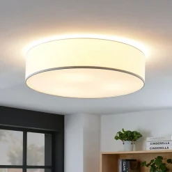 Lindby Gang|Loftlamper > Stof-loftlampe Gordana i hvid, 57 cm