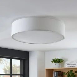 Lindby Gang|Loftlamper > Stof-loftlampe Gordana i hvid, 57 cm